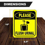 PLEASE FLUSH URINAL Toilet Metal Aluminum Composite Funny bathroom Sign