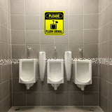 PLEASE FLUSH URINAL Toilet Metal Aluminum Composite Funny bathroom Sign