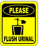PLEASE FLUSH URINAL Toilet Metal Aluminum Composite Funny bathroom Sign