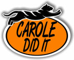 CAROLE DID IT Joe Exotic Tiger King  Car magnet Magnetic Bumper Sticker oval