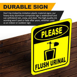 PLEASE FLUSH URINAL Toilet Metal Aluminum Composite Funny bathroom Sign