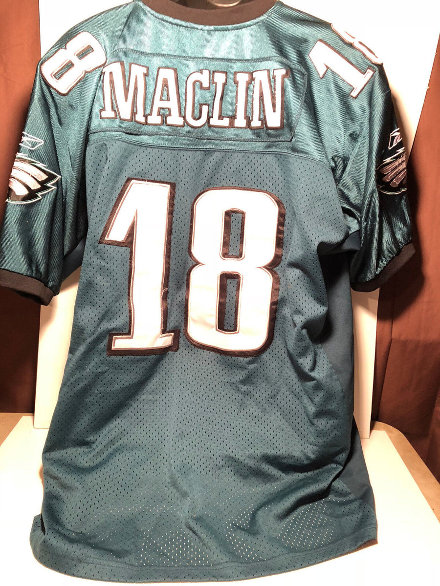 MACLIN #18 EAGLES ~ NFL Reebok on field equipment sewn JERSEY ~ SIZE 5 –  Work House signs