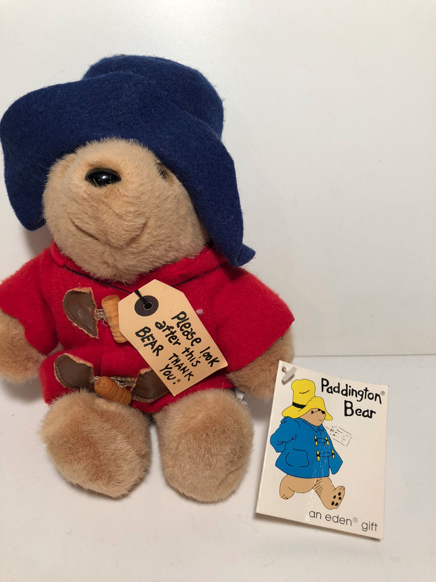 Paddington Bear Plush ~ EDEN TOYS ~ RED FELT COAT BLUE HAT – Work
