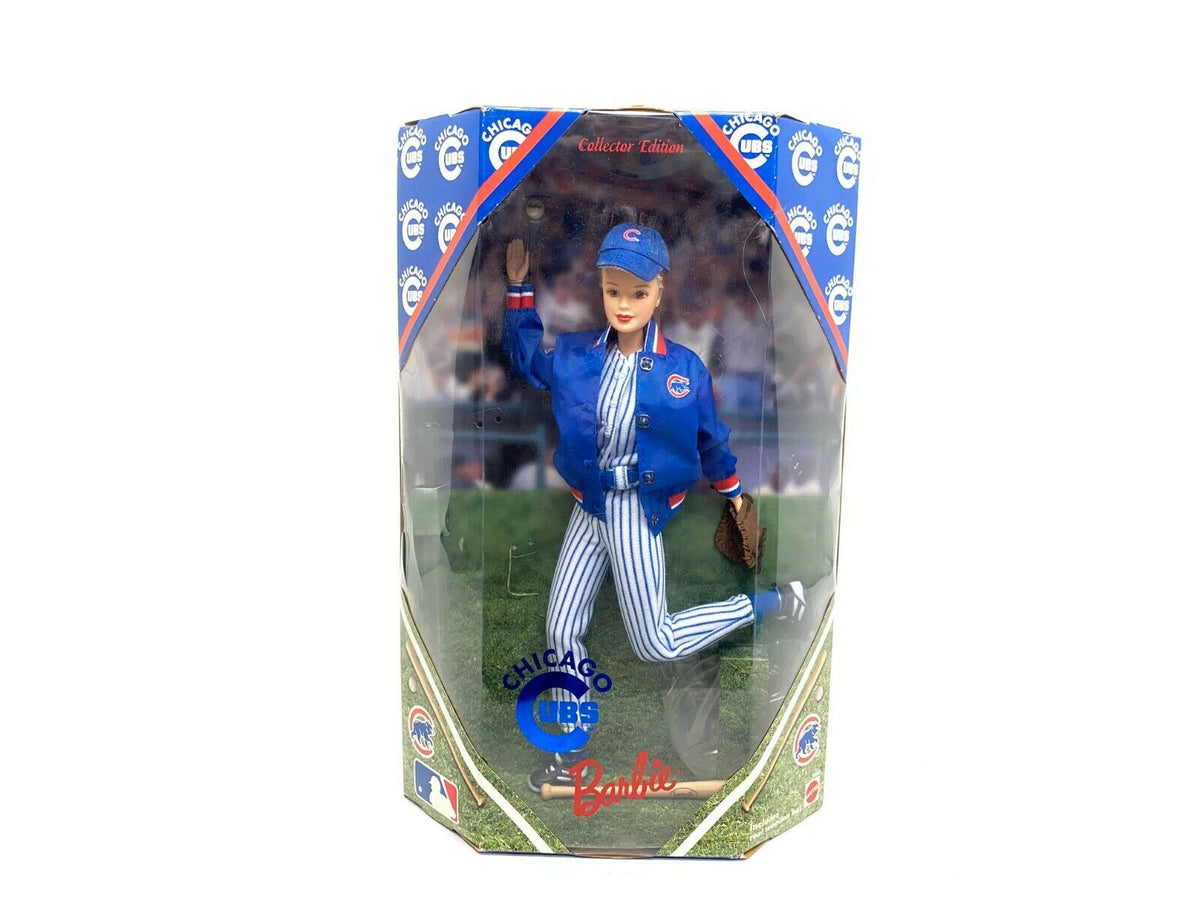 Vintage Chicago Cubs Baseball Barbie Doll 23883 Wooden Bat New