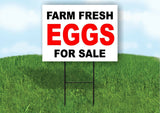 FARM FRESH EGGS FOR SALE Plastic Yard Sign ROAD SIGN with Stand