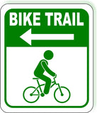BIKE Trail left arrow  Bike Lane Metal Aluminum Composite Safety Sign