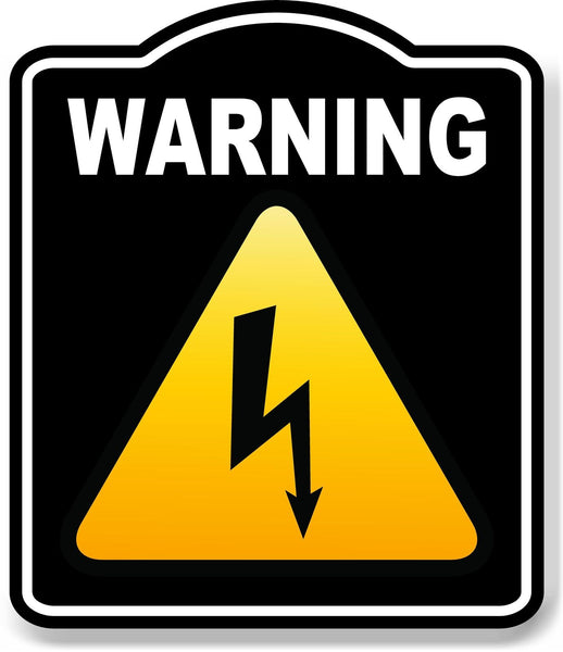 Warning High Voltage Risk Caution OSHA Danger BLACK Aluminum Composite Sign