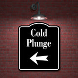 Cold Plunge Left Arrow BLACK Aluminum Composite Sign