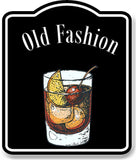 Old Fashion Garnish Cocktail Bar Sign BLACK Aluminum Composite Sign