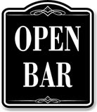 Open Bar BLACK Aluminum Composite Sign