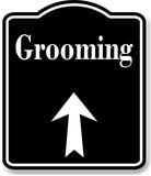 Grooming Room Up Arrow BLACK Aluminum Composite Sign