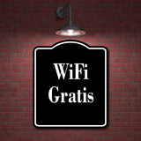 WiFi Gratis Spanish Muestra al aire libre firmar BLACK Aluminum Composite Sign
