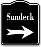 Sundeck Right Arrow BLACK Aluminum Composite Sign