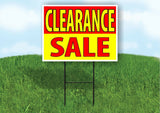 CLEARANCE SALE RED YELLOW Plastic Yard Sign ROAD SIGN with Stand