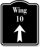 Wing 10 Up Arrow BLACK Aluminum Composite Sign