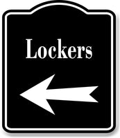 Lockers Left Arrow BLACK Aluminum Composite Sign