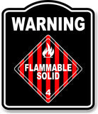 Warning Flammable Solid Hazard Gas OSHA Danger BLACK Aluminum Composite Sign