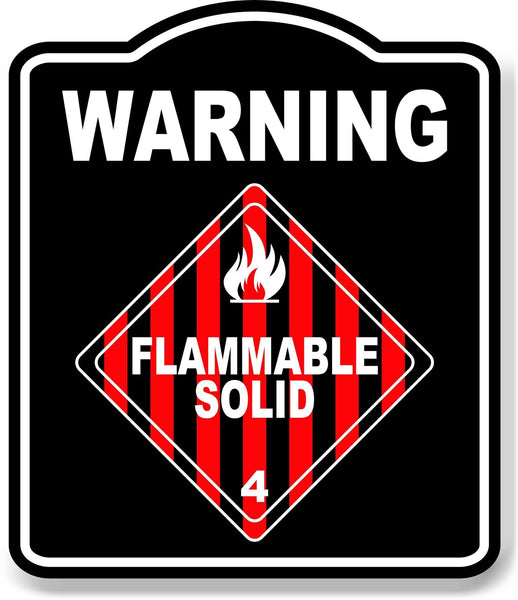 Warning Flammable Solid Hazard Gas OSHA Danger BLACK Aluminum Composite Sign