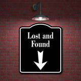 Lost and Found Down Arrow BLACK Aluminum Composite Sign