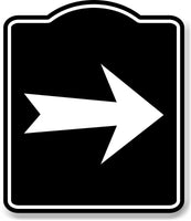 Right Arrow Directional BLACK Aluminum Composite Sign