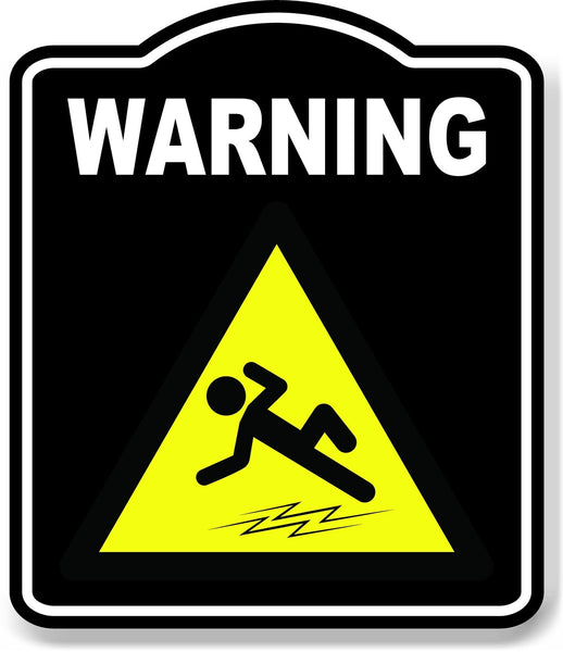 Warning Slippery Caution OSHA Danger BLACK Aluminum Composite Sign
