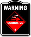 Warning Corrosive Gas OSHA Danger BLACK Aluminum Composite Sign