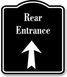 Rear Entrance Up Arrow BLACK Aluminum Composite Sign