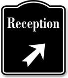 Reception 45 Degree Up Right Arrow BLACK Aluminum Composite Sign