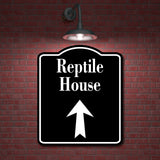 Reptile House Zoo Up Arrow BLACK Aluminum Composite Sign