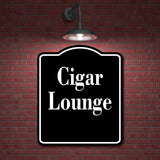 Cigar Lounge Bar Arrow BLACK Aluminum Composite Sign