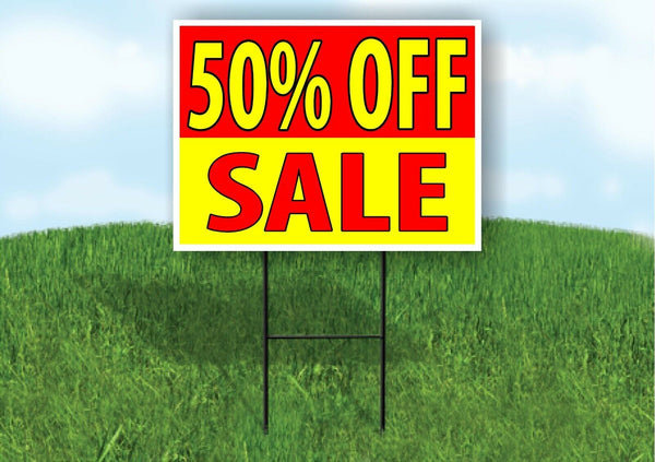 50% off SALE RED YELLOW Plastic Yard Sign ROAD SIGN with Stand