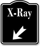 X-Ray 45 Degree Down Left Arrow BLACK Aluminum Composite Sign