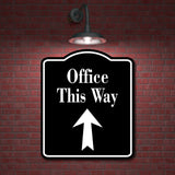 Office This Way Up Arrow BLACK Aluminum Composite Sign