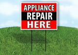 APPLIANCE REPAIR HERE BLACK STRIPE Plastic Yard Sign ROAD SIGN with Stand
