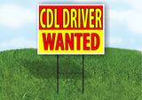 CDL DRIVER WANTED RED YELLOW Plastic Yard Sign ROAD SIGN with Stand
