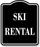 Ski Rental BLACK Aluminum Composite Sign