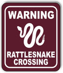 WARNING RATTLESNAKE CROSSING TRAIL Metal Aluminum composite sign