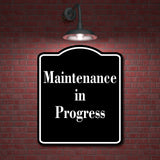 Maintenance in Progress Elegant BLACK Aluminum Composite Sign