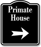 Primate House Zoo Right Arrow BLACK Aluminum Composite Sign