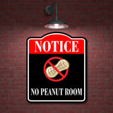 Notice No Peanut Room BLACK Aluminum Composite Sign