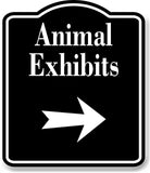 Animal Exhibits Right Arrow BLACK Aluminum Composite Sign