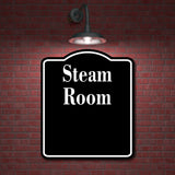 Steam Room BLACK Aluminum Composite Sign