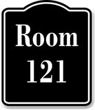 Room 121 Number Building BLACK Aluminum Composite Sign