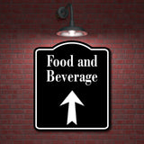 Food and Beverage Up Arrow BLACK Aluminum Composite Sign