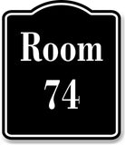 Room 74 Number Building BLACK Aluminum Composite Sign
