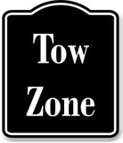 Tow Zone BLACK Aluminum Composite Sign