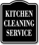 Kitchen Cleaning Service BLACK Aluminum Composite Sign