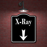 X-Ray Room Down Arrow BLACK Aluminum Composite Sign