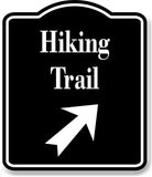 Hiking Trail 45 degree Up Right Arrow BLACK Aluminum Composite Sign