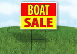 BOAT SALE RED YELLOW Plastic Yard Sign ROAD SIGN with Stand